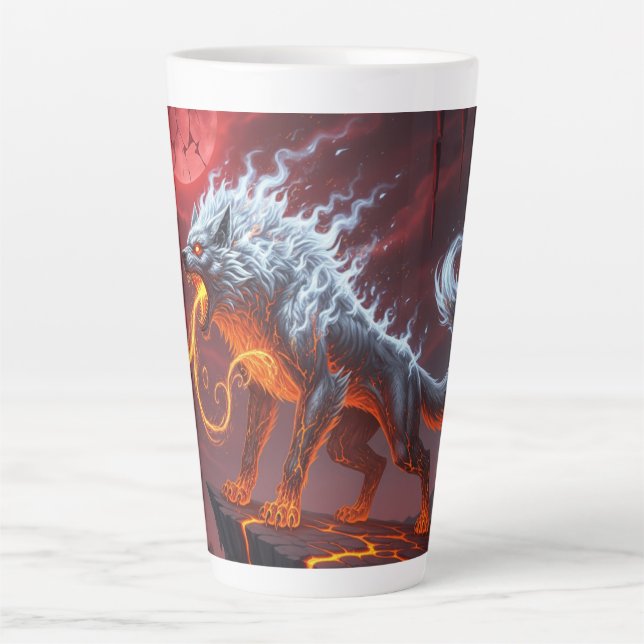 Infernal Sentinel Lava Wolf Latte Mug (Front)