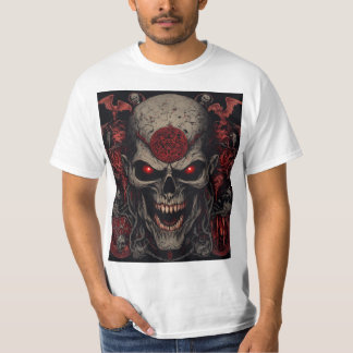 Infernal Skull King – Dark Horror Demon Skull Art T-Shirt