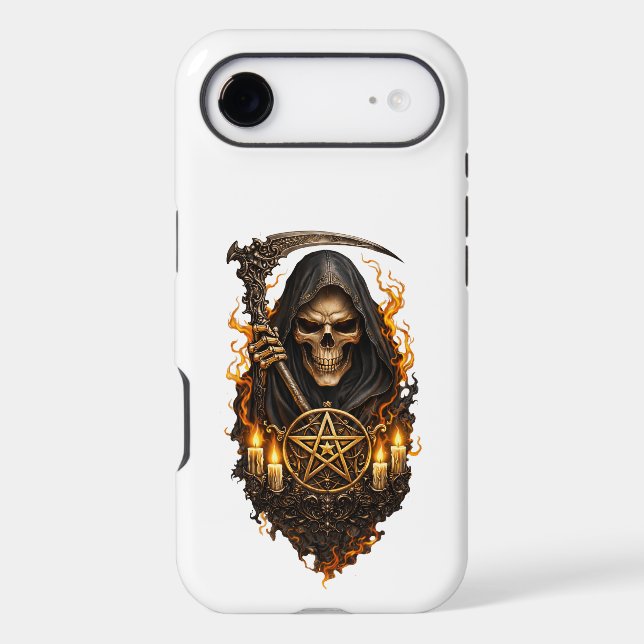 Infernal Skull of the Reaper – Gothic Fire Art Case-Mate iPhone Case (Back)