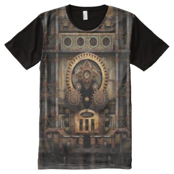 Infernal Steampunk Machine All-over-print T-shirt by poppycock_cheapskate at Zazzle