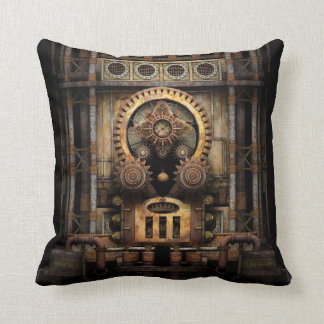 Infernal Steampunk Machine Throw Pillow