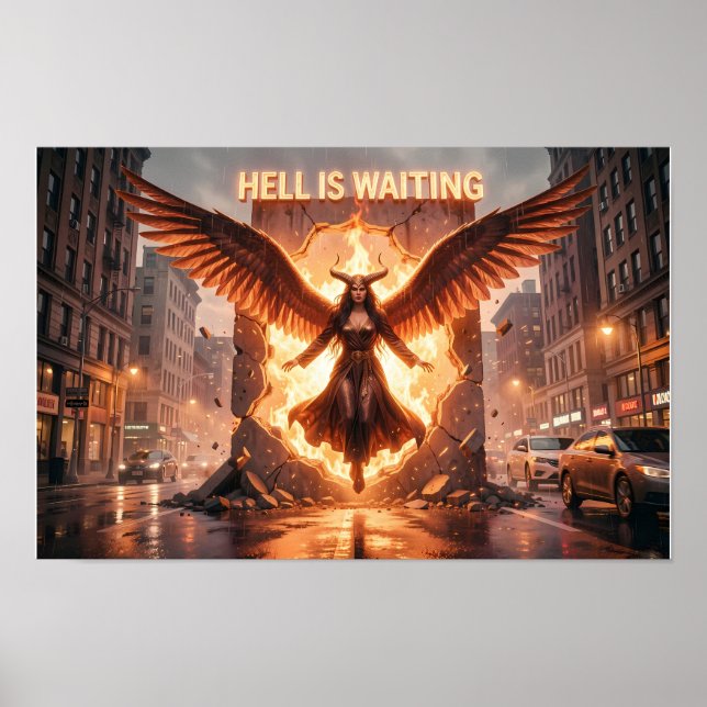Infernal Wings in Rainlit Ruin Poster (Front)