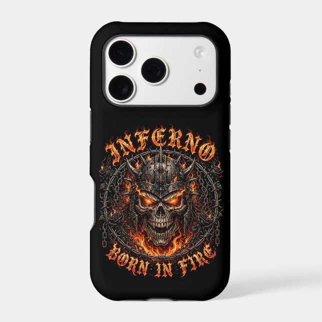 Inferno Born In Fire Skull  Case-Mate iPhone Case (Back)