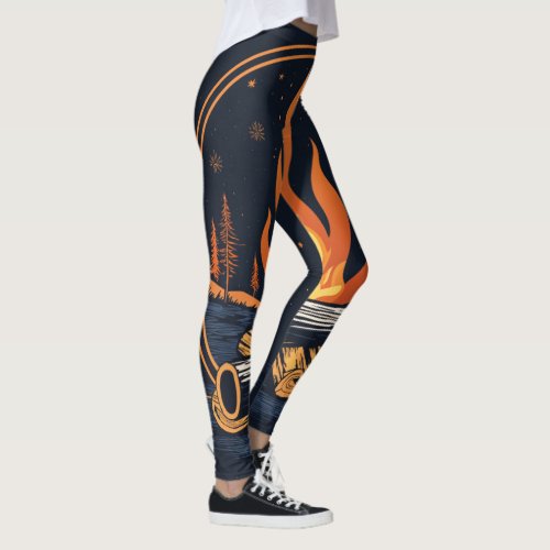 Inferno Chic Girls Leggings with Fire Design