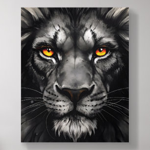 Inferno Eyes Black Lion King Portrait Acrylic Photo Tile