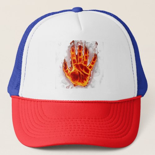 Inferno Grasp Flaming Hand  Trucker Hat