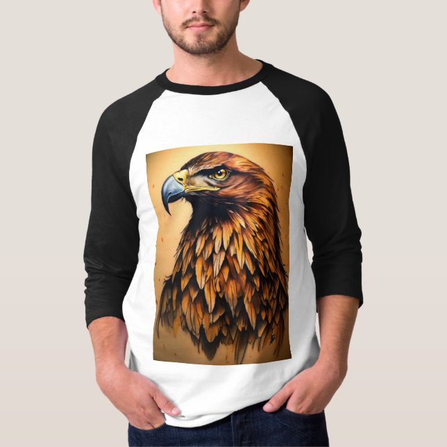Inferno Guardian:Majestic A Eagle Bird Design Logo T-Shirt (Front)