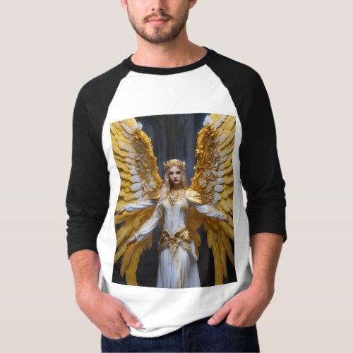 Inferno GuardianMajestic Angel Girl Wings Golden  T_Shirt