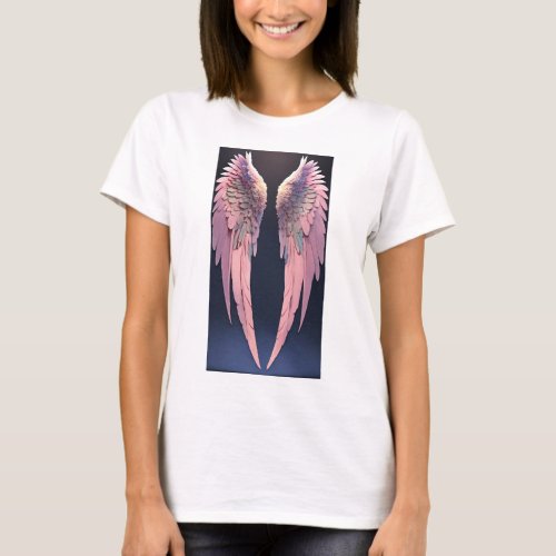 Inferno GuardianMajestic Angel Wings Pink color  T_Shirt