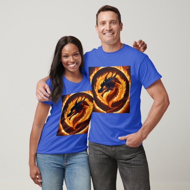 Inferno Guardian: Majestic Dragon Tattoo Design T-Shirt (Unisex)