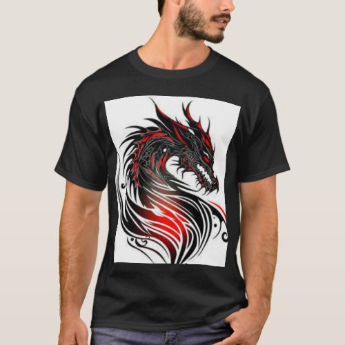 Inferno Guardian Majestic Dragon tattoo Design T_ T_Shirt