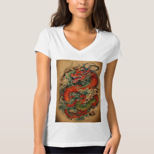 Inferno Guarding Mayestic Dragon Tattoo Dragon T_ T_Shirt