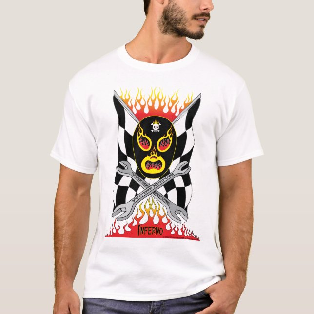 Inferno Luchador Mexican Wrestler Men's T-shirt (Front)
