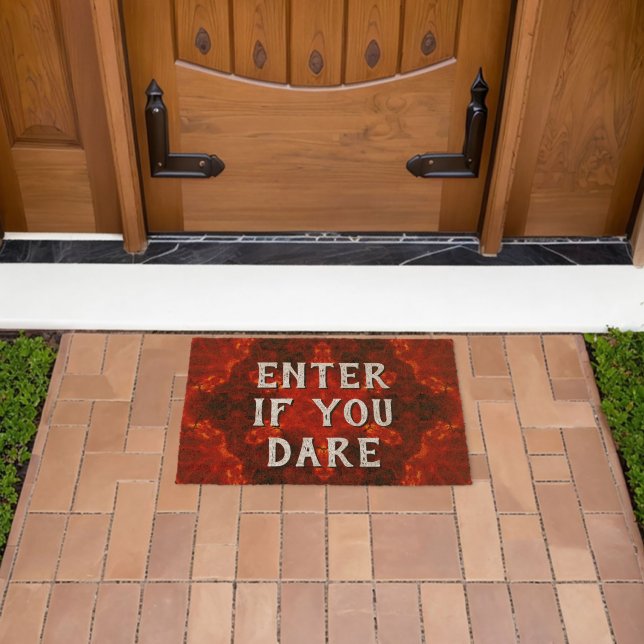 Inferno Nexus – Fiery Kaleidoscope Art Fiber Doormat (Insitu (Outdoor))