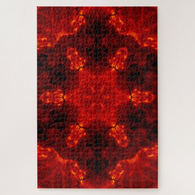 Inferno Nexus – Fiery Kaleidoscope Art Jigsaw Puzzle (Vertical)