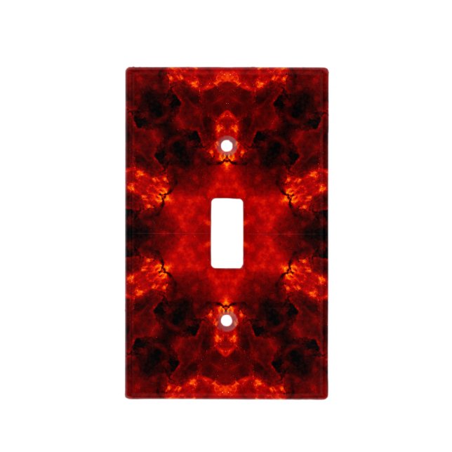 Inferno Nexus – Fiery Kaleidoscope Art Light Switch Cover (Front)