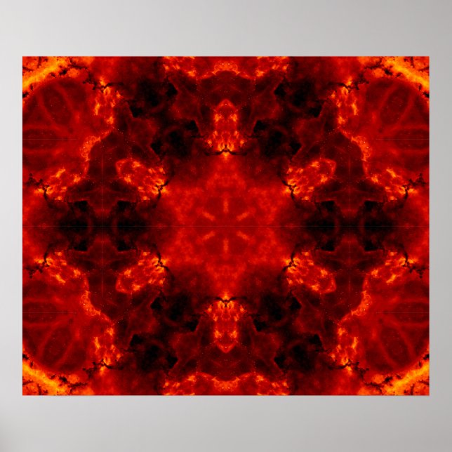 Inferno Nexus – Fiery Kaleidoscope Art Poster (Front)
