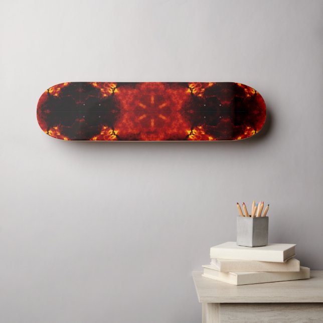 Inferno Nexus – Fiery Kaleidoscope Art Skateboard (Wall Art (Horz))
