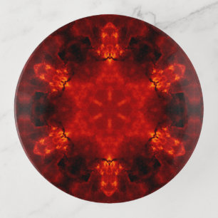 Inferno Nexus – Fiery Kaleidoscope Art Trinket Tray