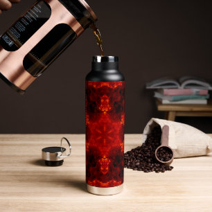 Inferno Nexus – Fiery Kaleidoscope Art Water Bottle