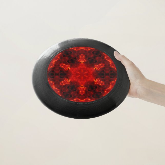 Inferno Nexus – Fiery Kaleidoscope Art Wham-O Frisbee (In Hand)