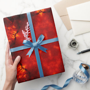 Inferno Nexus – Fiery Kaleidoscope Art Wrapping Paper