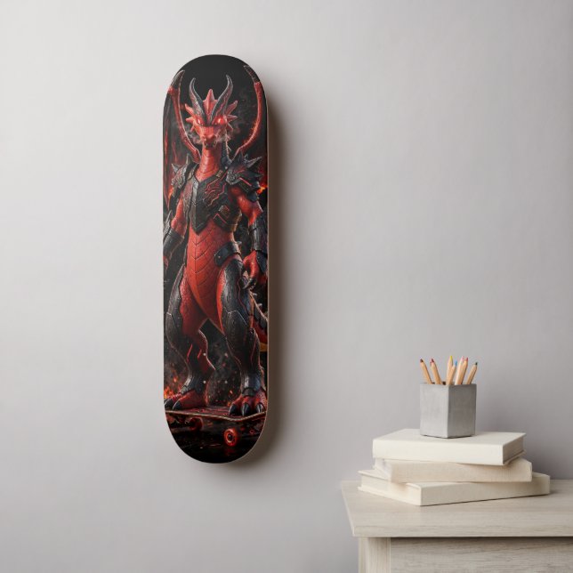 Inferno Red Dragon Skate Deck - Fire Armor Beast (Wall Art)