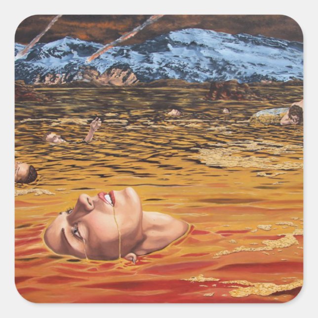 Inferno river square sticker (Front)