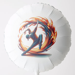 Inferno Spin – Fiery Breakdance Art Balloon