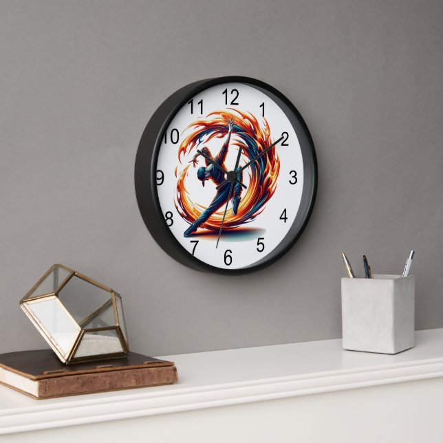Inferno Spin – Fiery Breakdance Art Clock (Office)