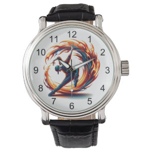 Inferno Spin – Fiery Breakdance Art Watch