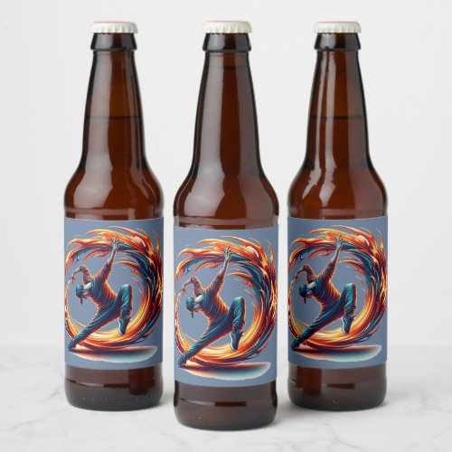 Inferno Spin _ Ignite the spirit of Breakdance Beer Bottle Label