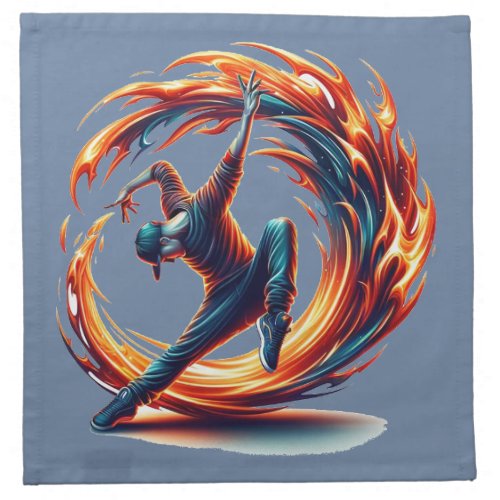 Inferno Spin _ Ignite the spirit of Breakdance Cloth Napkin