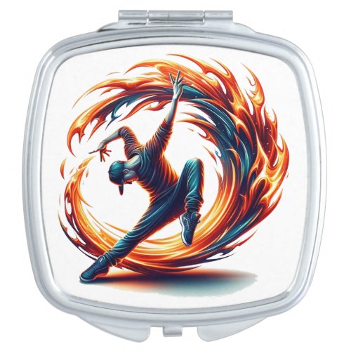 Inferno Spin _ Ignite the spirit of Breakdance Compact Mirror