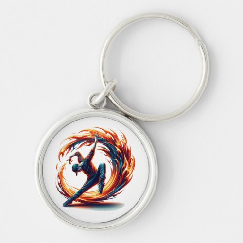 Inferno Spin _ Ignite the spirit of Breakdance Keychain