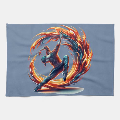 Inferno Spin _ Ignite the spirit of Breakdance Kitchen Towel