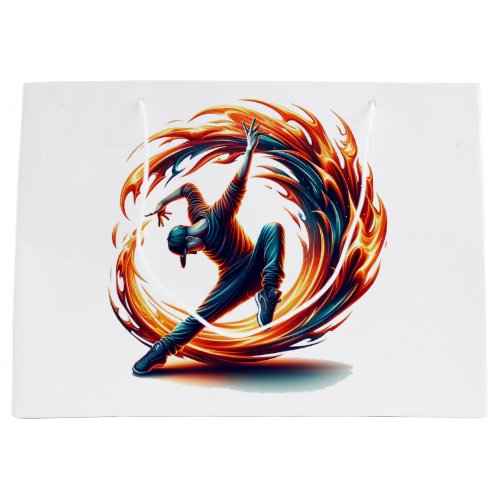 Inferno Spin _ Ignite the spirit of Breakdance Large Gift Bag