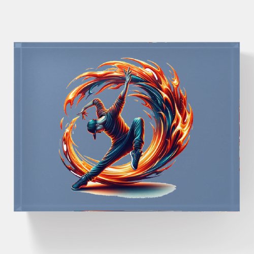 Inferno Spin _ Ignite the spirit of Breakdance Paperweight