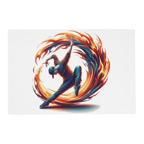 Inferno Spin _ Ignite the spirit of Breakdance Placemat