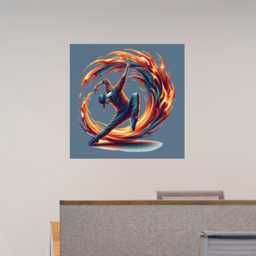 Inferno Spin _ Ignite the spirit of Breakdance Wall Decal
