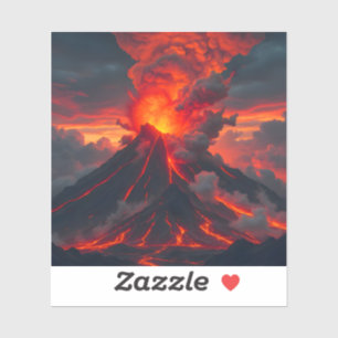 Inferno Summit – Volcanic Fantasy Landscape Square Sticker