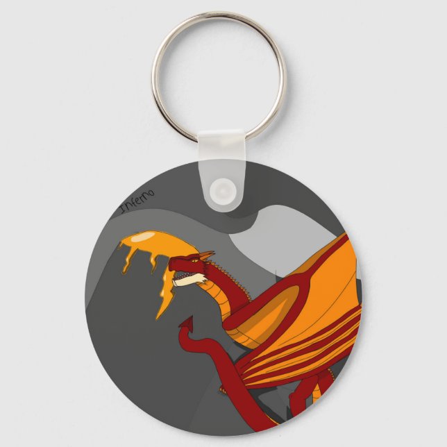 Inferno the fire dragon Keychain (Front)