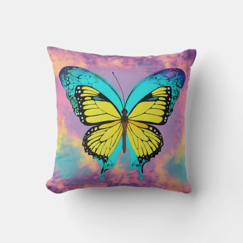 Infernouardian majestic Batter fly tattoo design  Throw Pillow