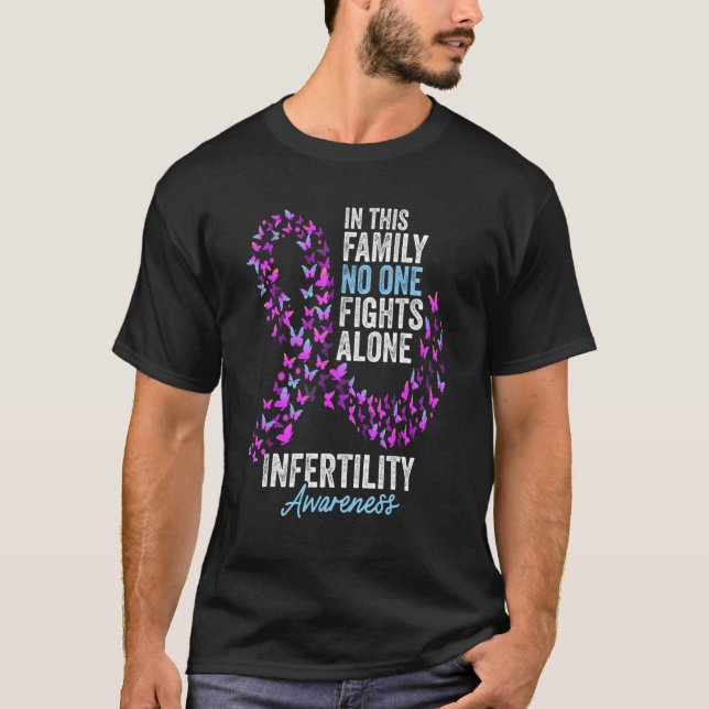Infertility Awareness Month Butterflies Pink And B T-Shirt (Front)