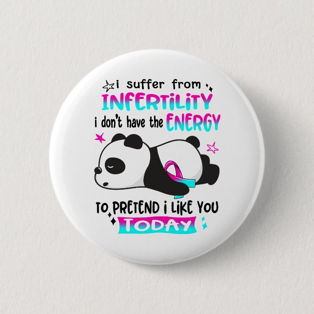 Infertility Awareness Month Ribbon Gifts Button (Front)