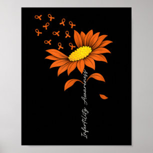 Infertility Awareness Suower Orange Ribbon IVF Poster