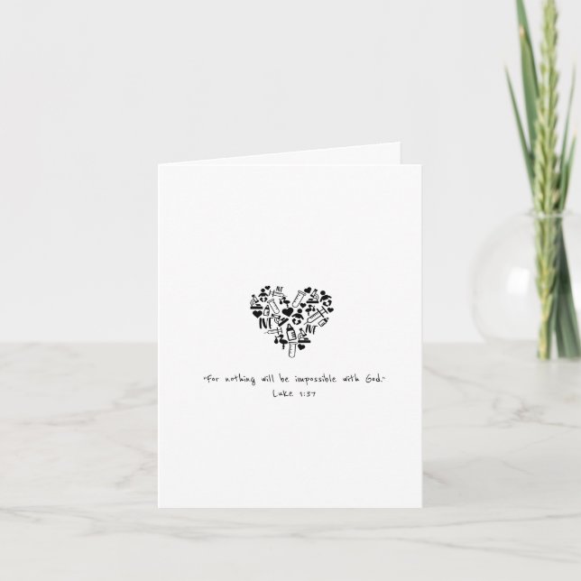  Infertility/IVF Encouragement Luke 1:37 Card (Front)