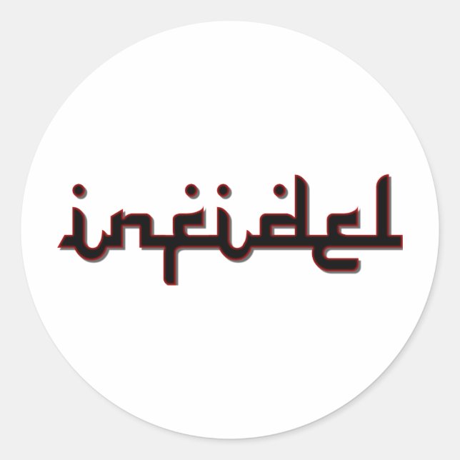 infidel classic round sticker (Front)