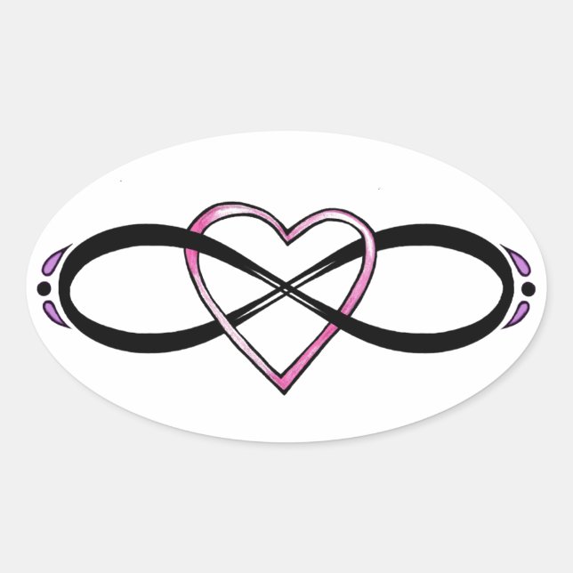 Infinate Love design Oval Sticker (Front)