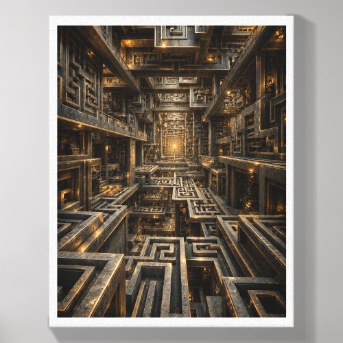 Infinite 3D Maze Wall Art Canvas Photo Tile